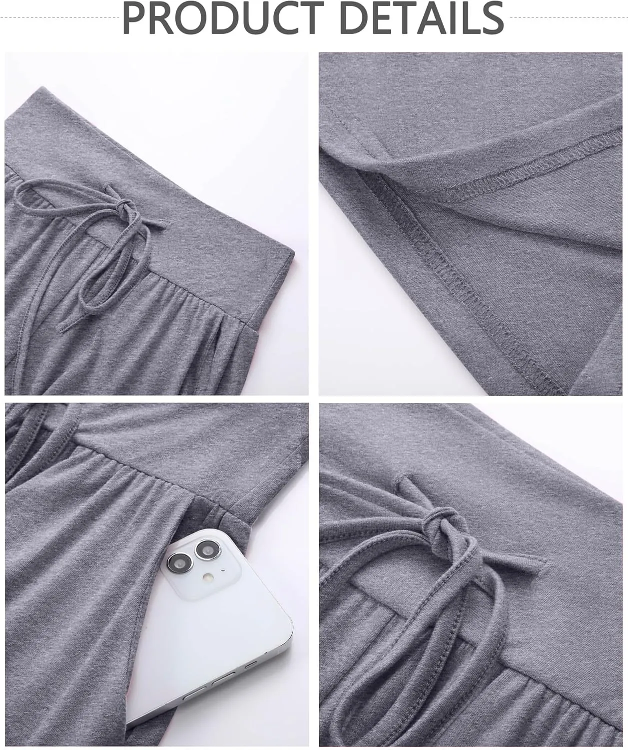 3 Pack Women's Wide Leg Pants Casual High Waist Flare Trousers Lounge Palazzo Yoga Sweatpants with Pockets