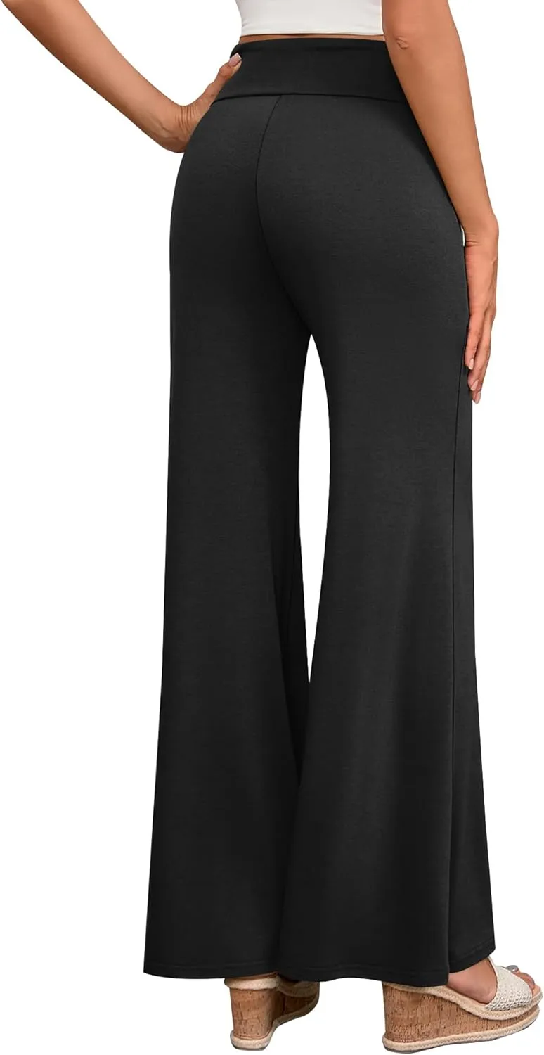 3 Pack Women's Wide Leg Pants Casual High Waist Flare Trousers Lounge Palazzo Yoga Sweatpants with Pockets