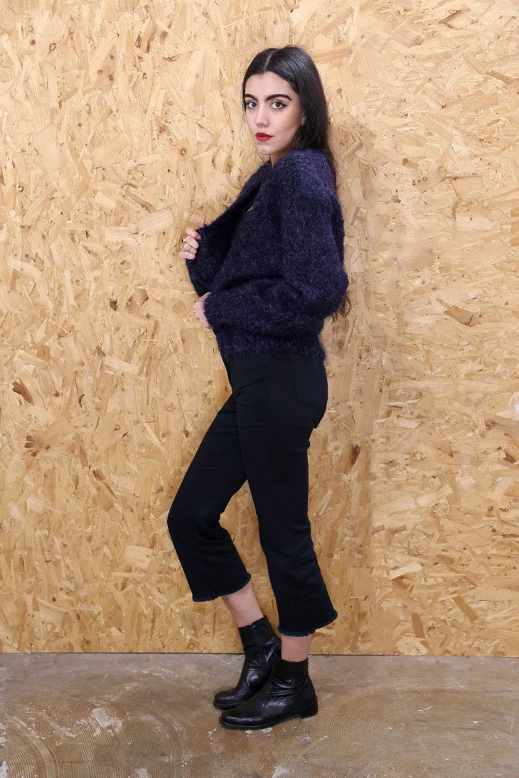 80s Purple Mohair Cardigan