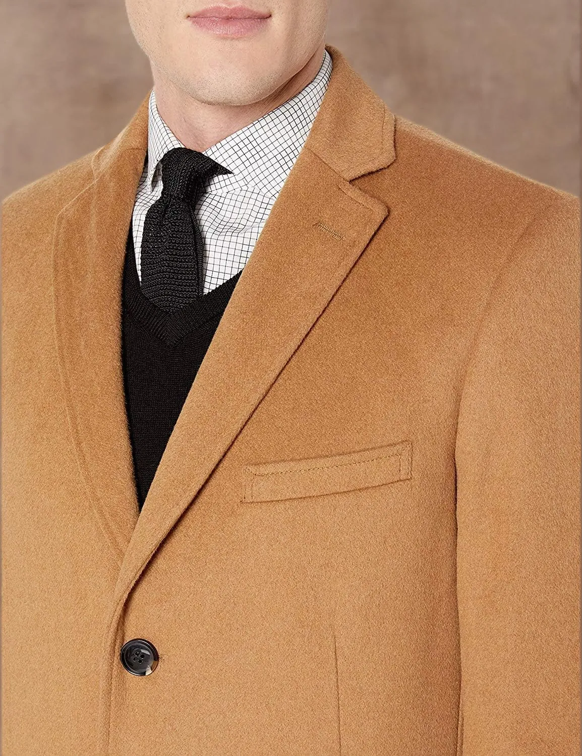 Adam Baker Men's Overcoat Single & Double Breasted Luxury Wool/Cashmere Full Length Topcoat