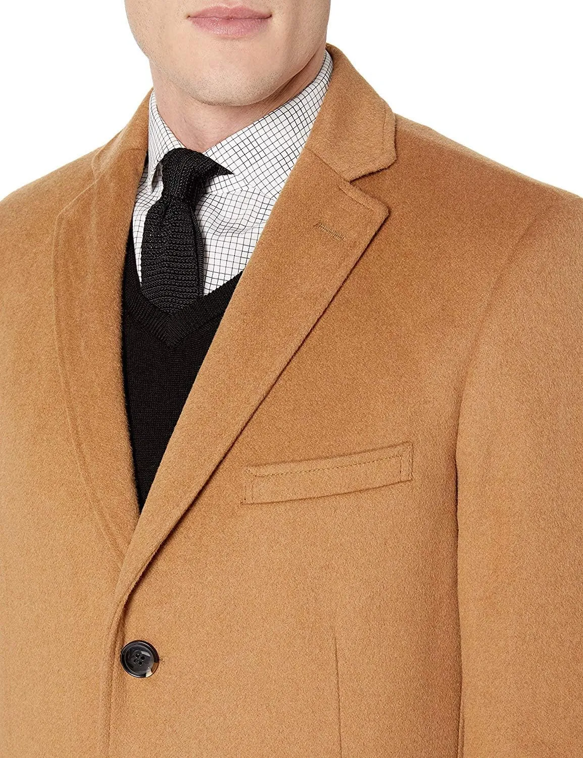 Adam Baker Men's Overcoat Single & Double Breasted Luxury Wool/Cashmere Full Length Topcoat