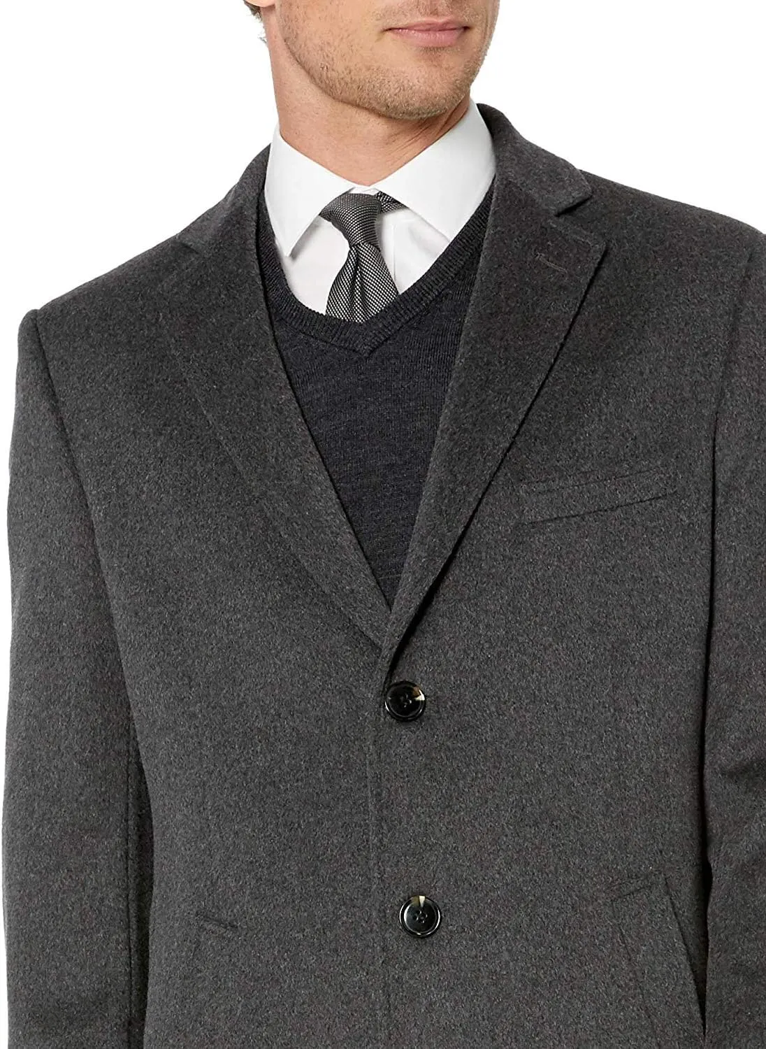 Adam Baker Men's Overcoat Single & Double Breasted Luxury Wool/Cashmere Full Length Topcoat