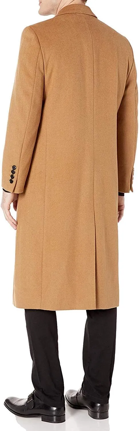 Adam Baker Men's Overcoat Single & Double Breasted Luxury Wool/Cashmere Full Length Topcoat