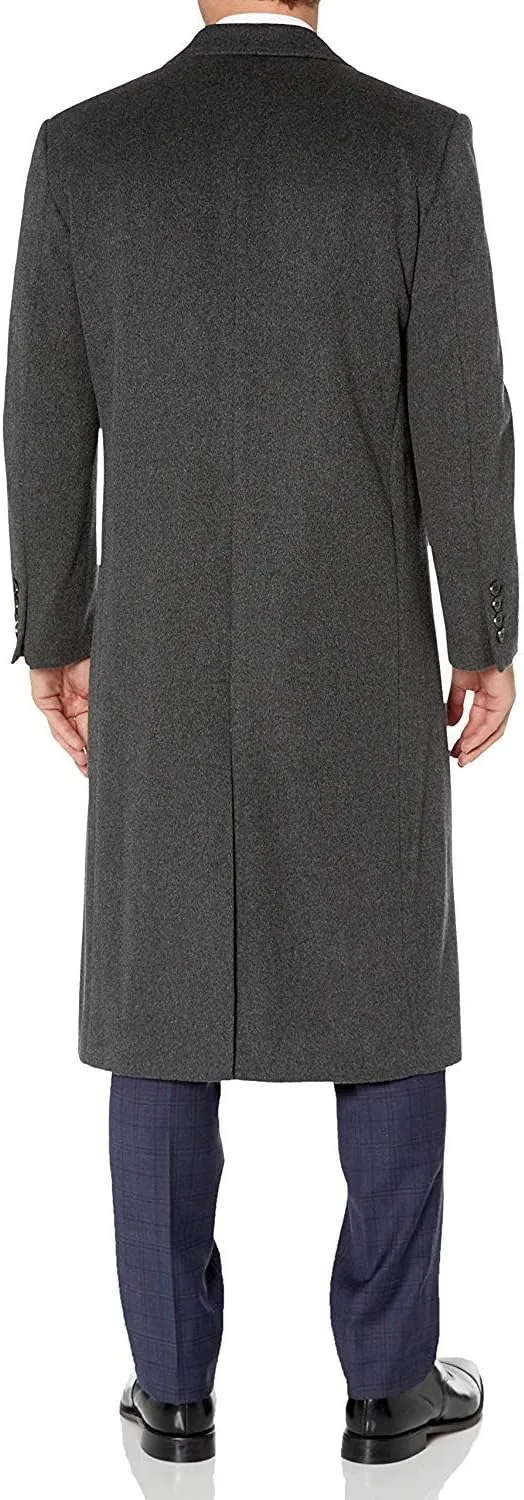 Adam Baker Men's Overcoat Single & Double Breasted Luxury Wool/Cashmere Full Length Topcoat