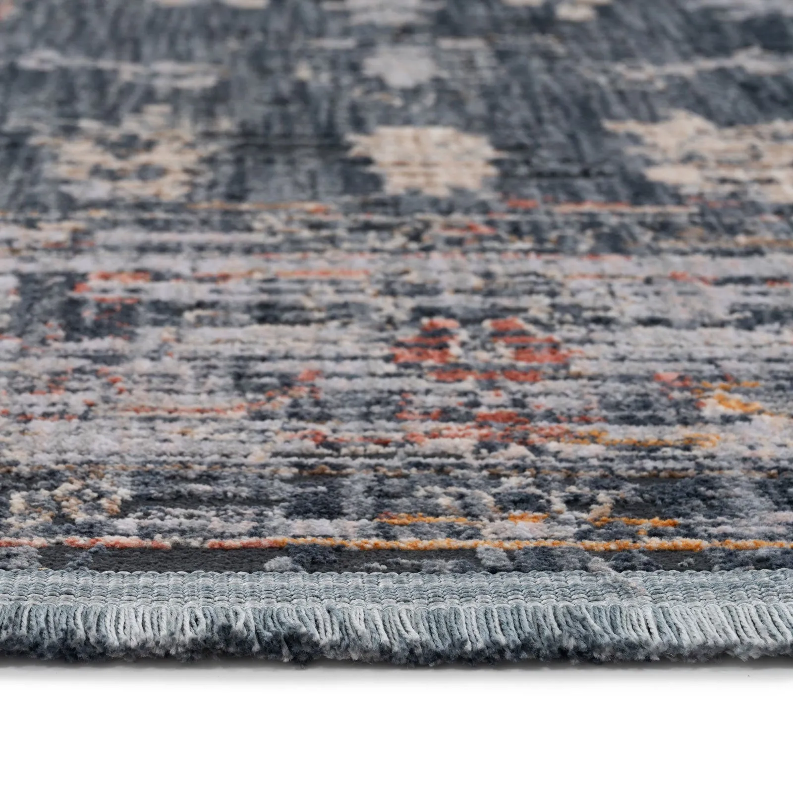 Blue Floral Tapestry Runner Rug