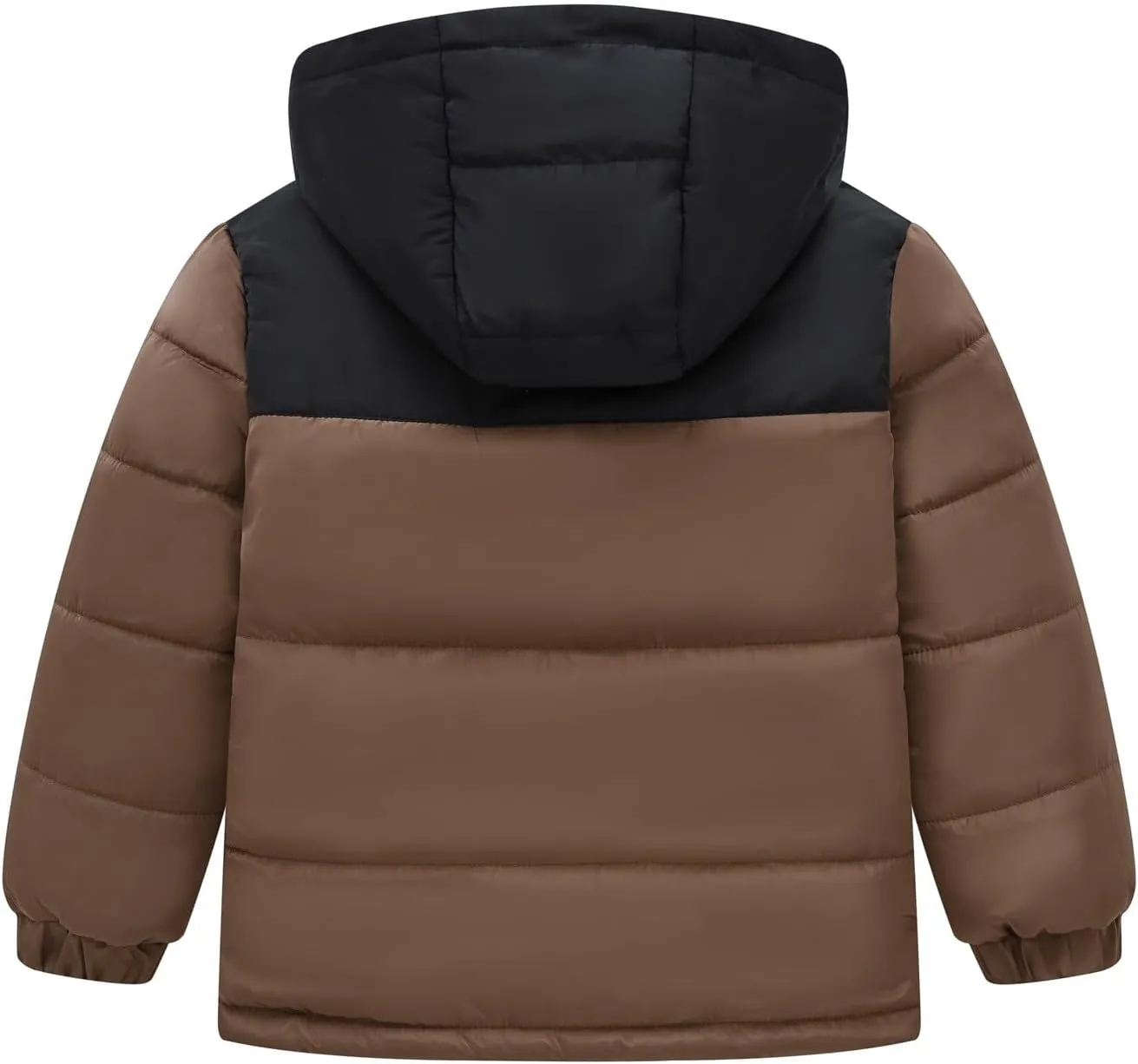 Boys Down Jacket Hood Thick Warm Winter Coat Parka Padded Color Block Outerwear Puffer Water-esistant Jacket