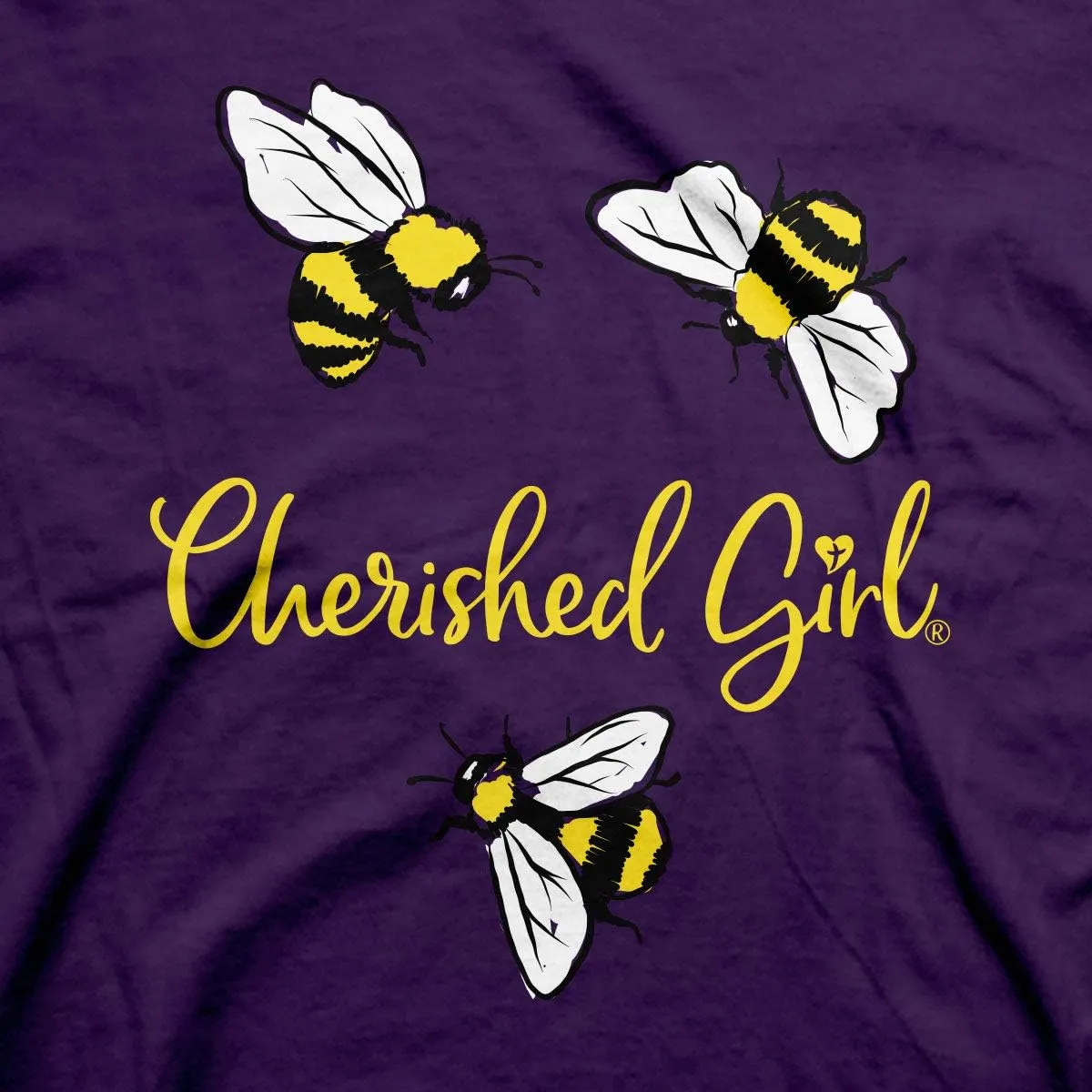 Cherished Girl Kerusso Shine Like The Sun Sunflower Purple Cotton Crew Neck T-Shirt, Small