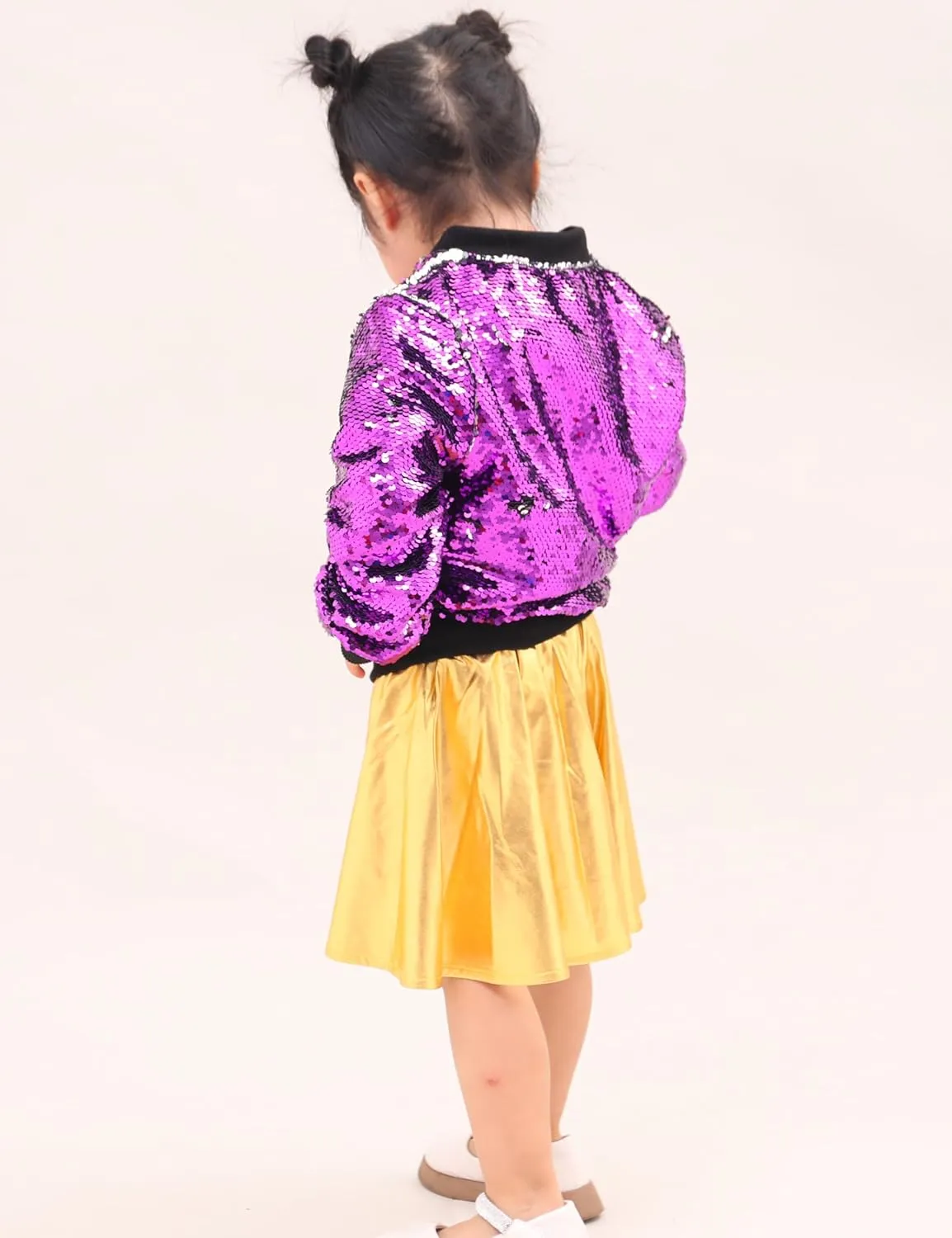Cilucu Kids Jackets Girls Boys Flip Sequin Zipper Coat Jacket for Toddler Girls Birthday Outerwear Clothes