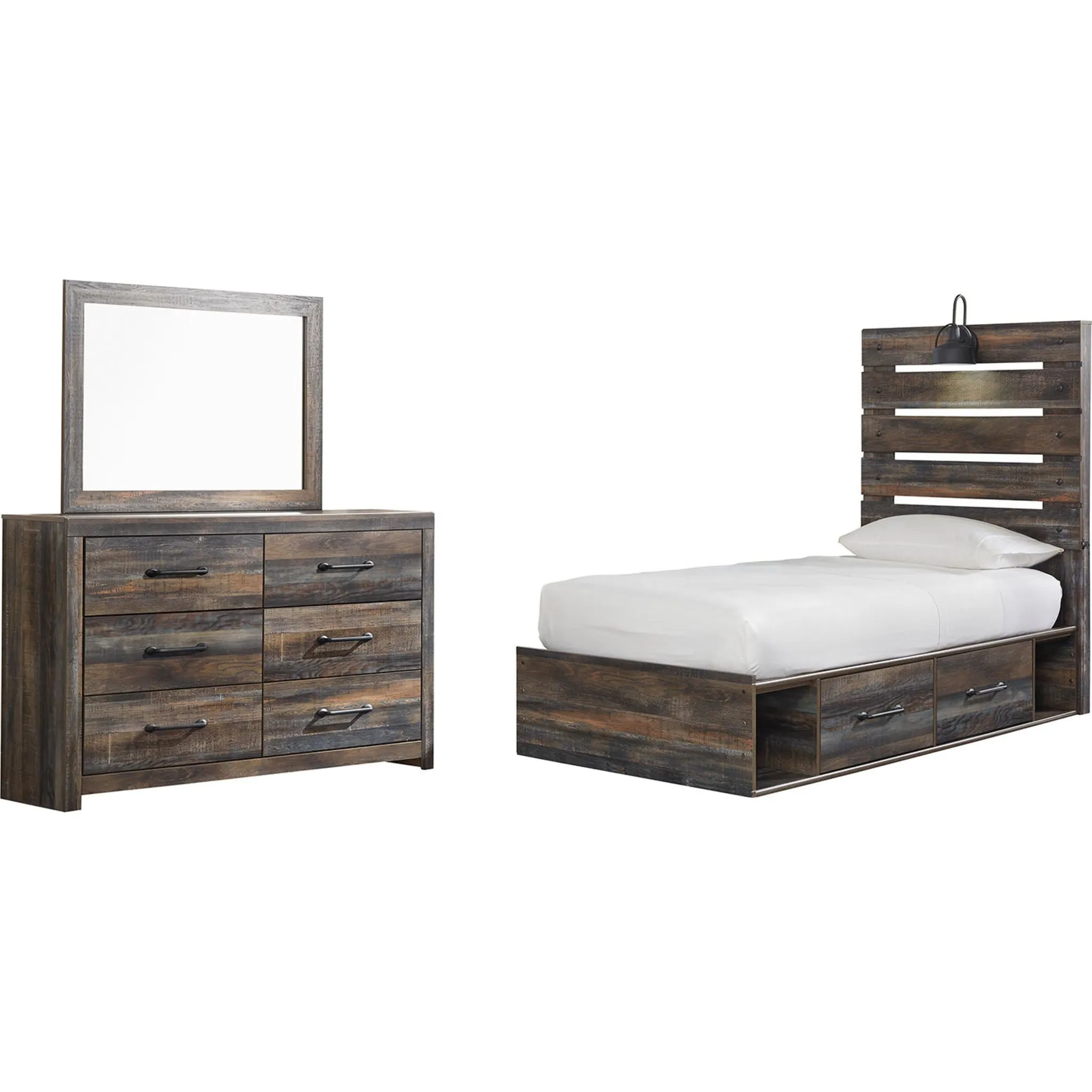 Drystan 5 Piece Panel Bed with 4 Drawer Storage Bedroom