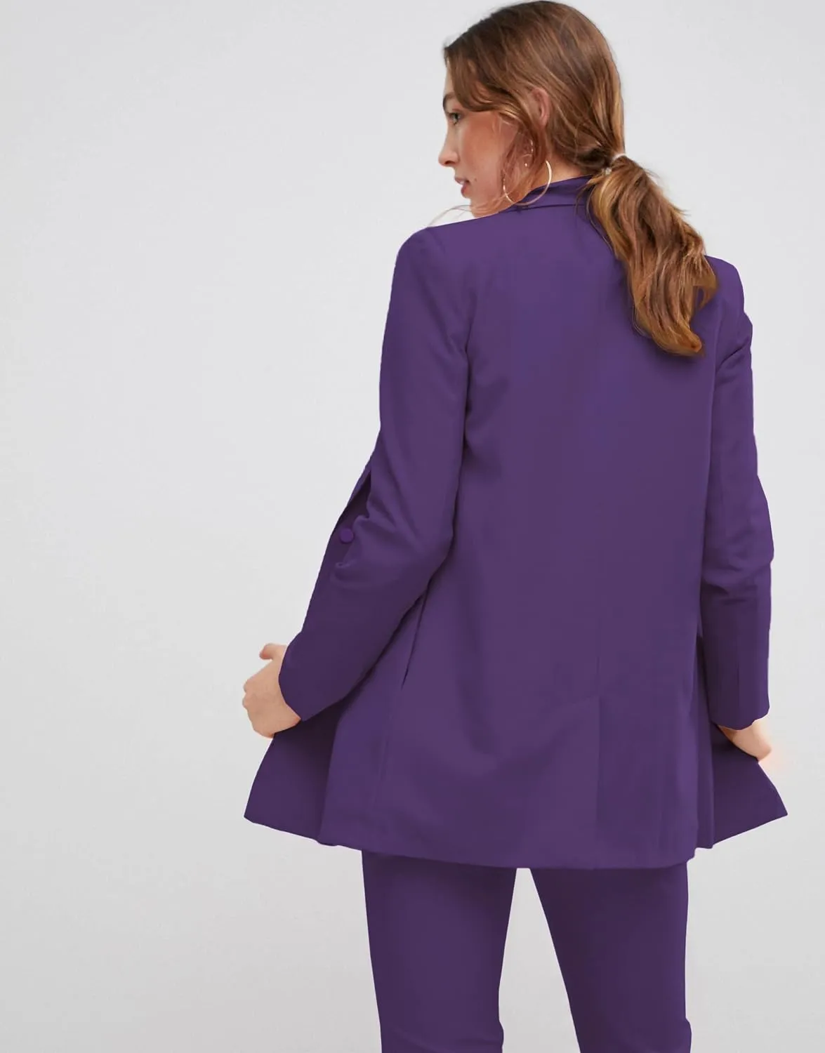 EXTRO&VERT Boyfriend Blazer Jackets for Women Single Button Side Pockets Suit Jacket for Casual Business