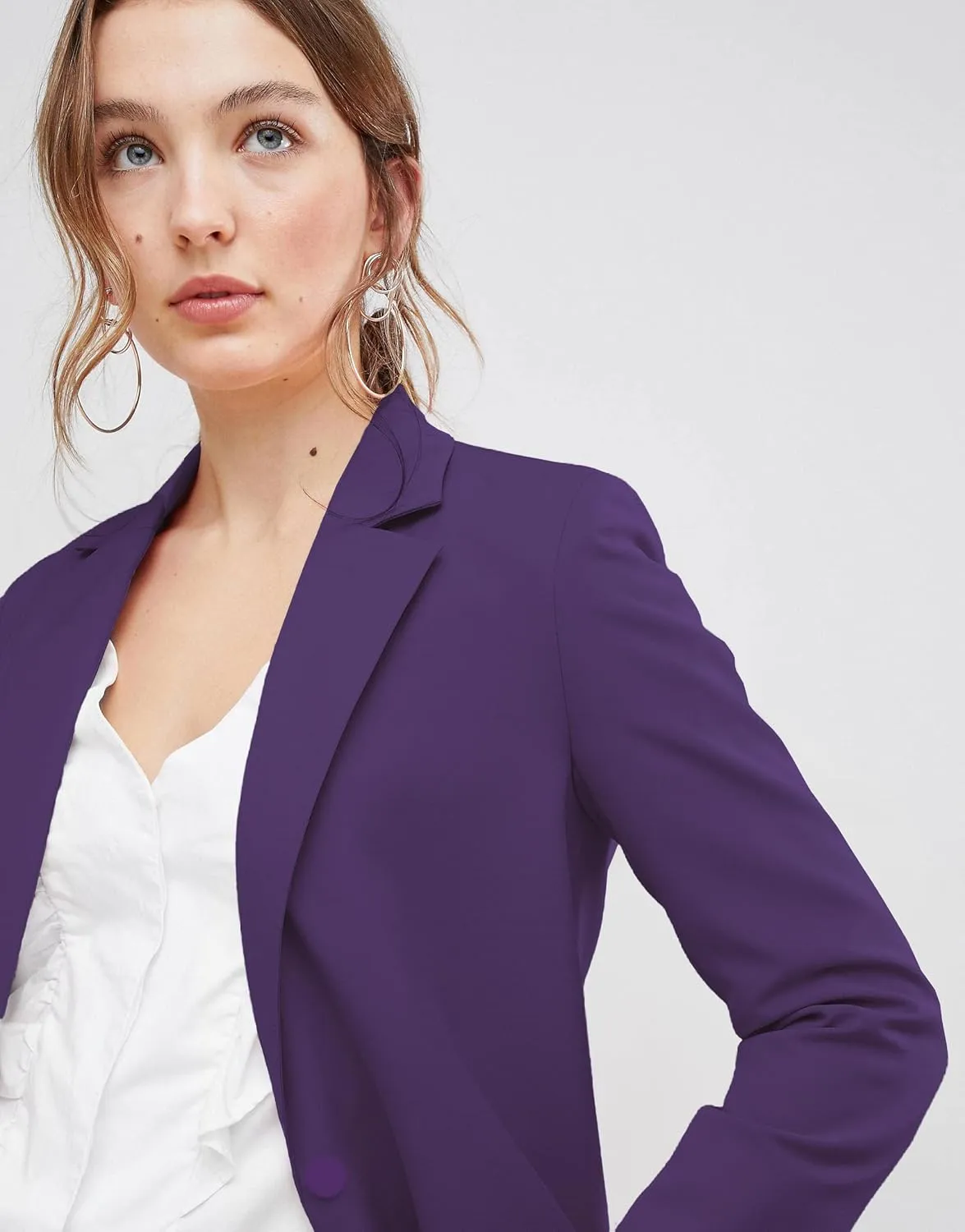 EXTRO&VERT Boyfriend Blazer Jackets for Women Single Button Side Pockets Suit Jacket for Casual Business