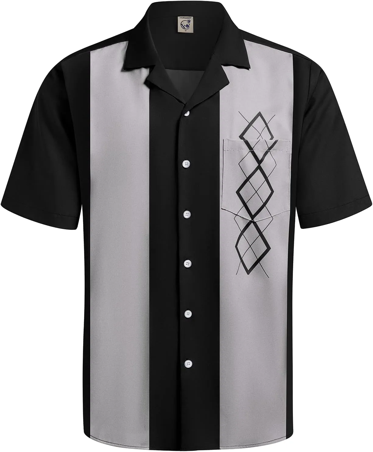 Hardaddy Men's Striped Polo Shirt Short Sleeve Casual Color Block Graphic Tee Collared Golf Shirts for Men