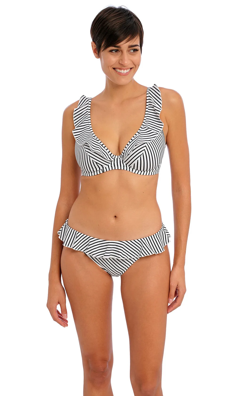 Jewel Cove Stripe Black Italini Bikini Brief, Special Order XS - XL