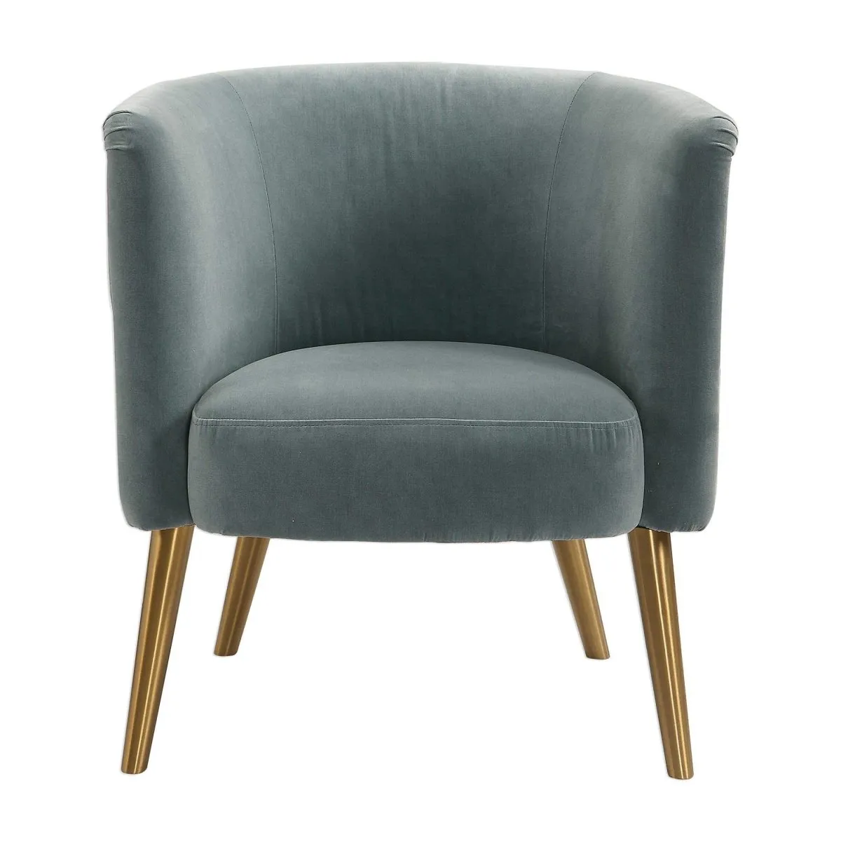 Luxurious Slate Blue Barrel Chair