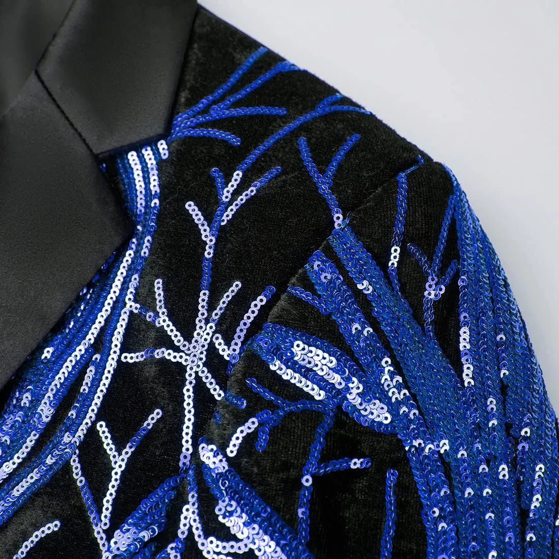 Men Fashion Purple Colorful Velvet Sequins Blazer