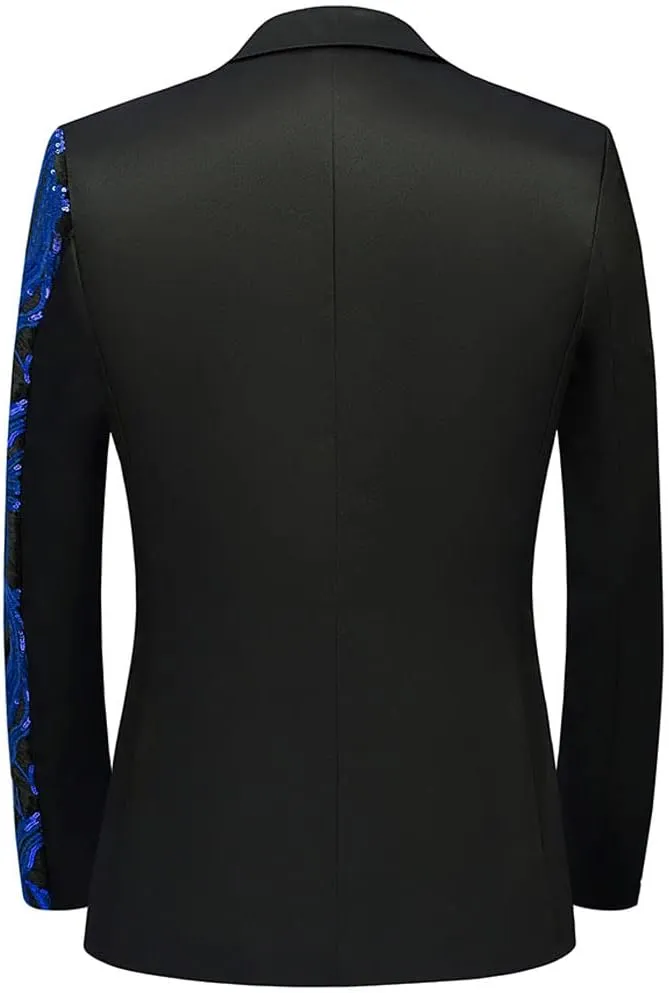 Men Fashion Purple Colorful Velvet Sequins Blazer