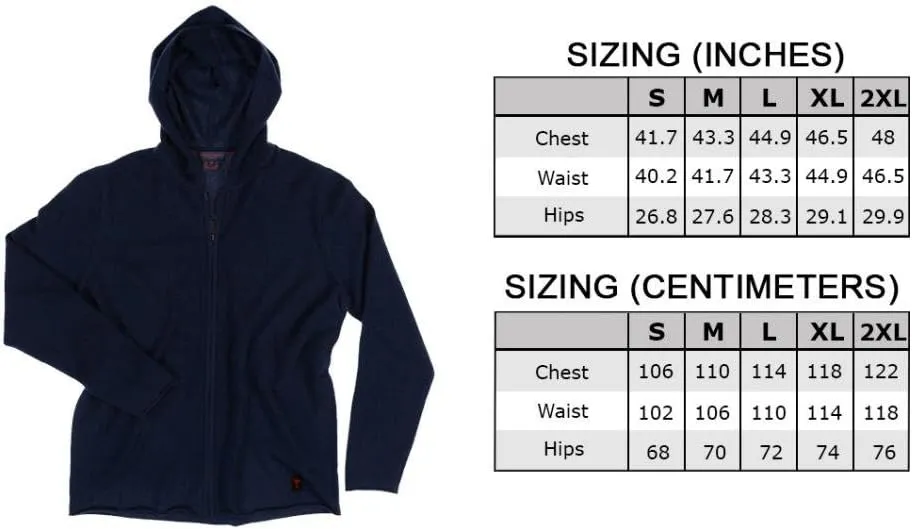 Men's Hoodie - Pure Cashmere Full-Zip Sweatshirt No Pockets Long Sleeves Hand-Knitted