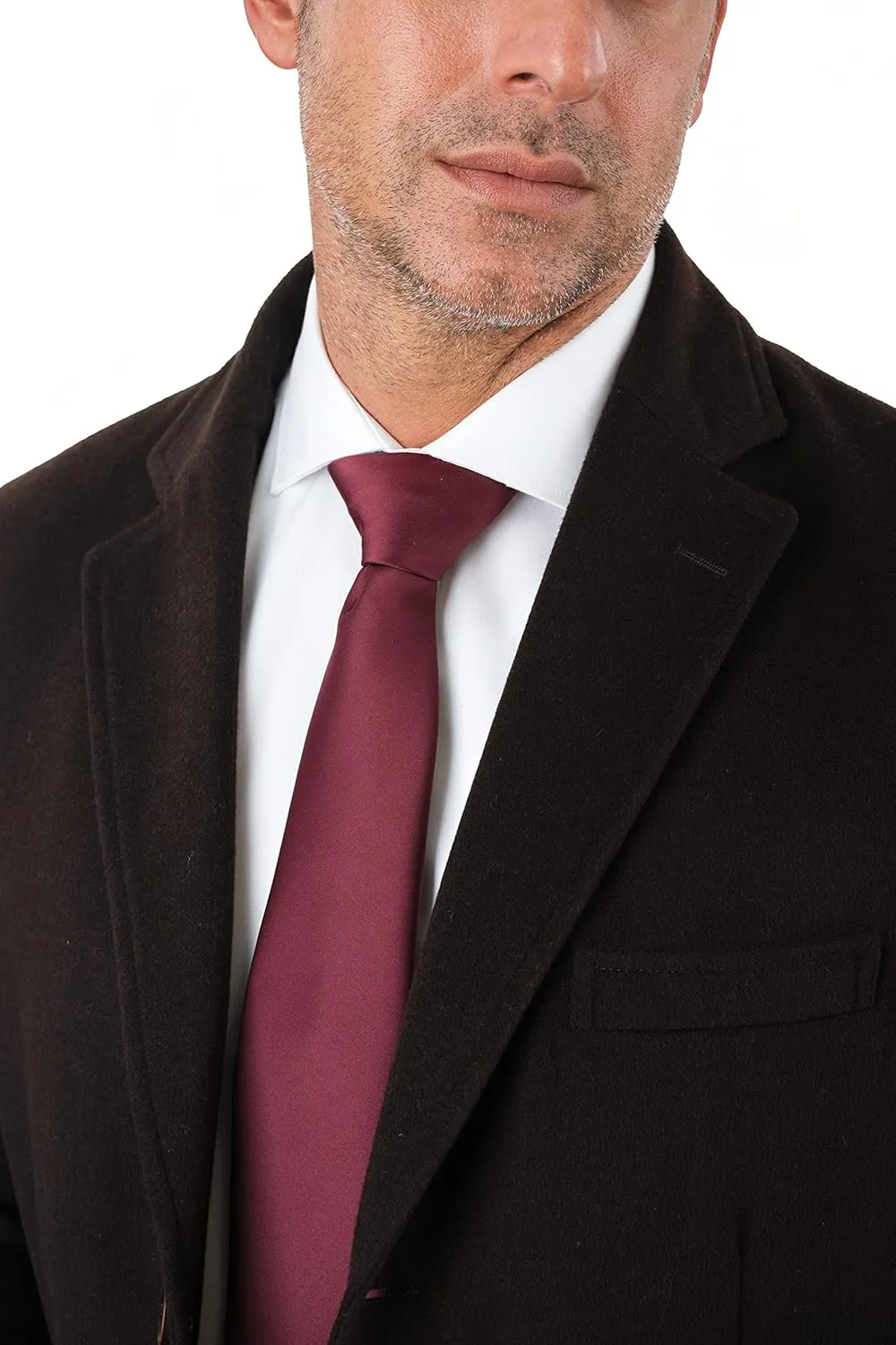 Men's Wool Cashmere Single Breasted Full Length Overcoat Top Coat