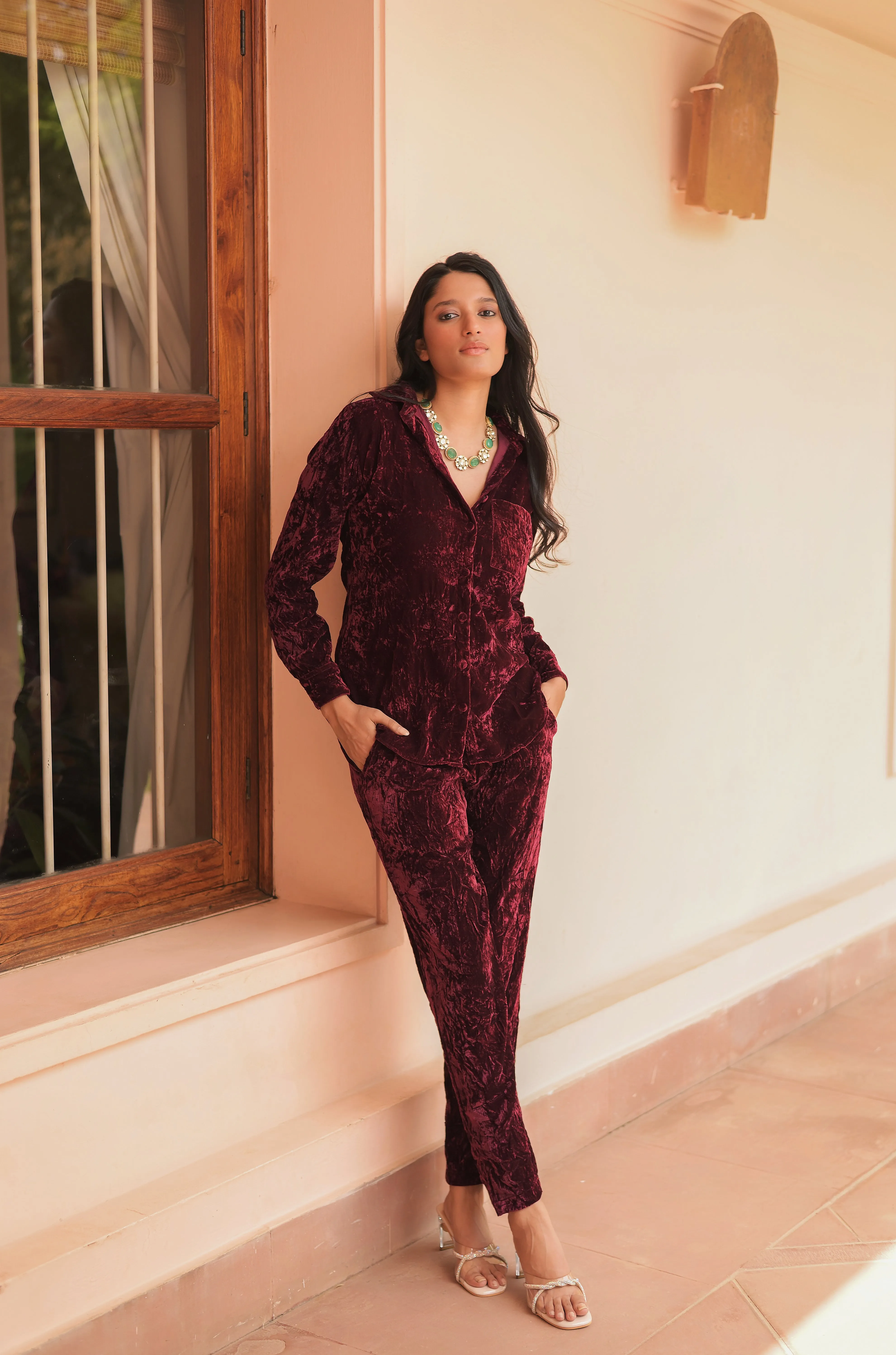 Purple velvet crush co-Ord set