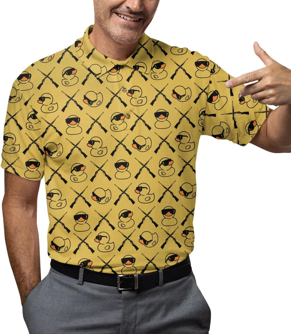 Retro Funny Polo Shirts for Men Vintage Basic Polos Mens Polo Shirts Short Sleeve Button Up Shirt Men