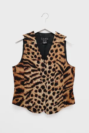 SILK VINTAGE LAUREL ANIMAL PRINT VEST
