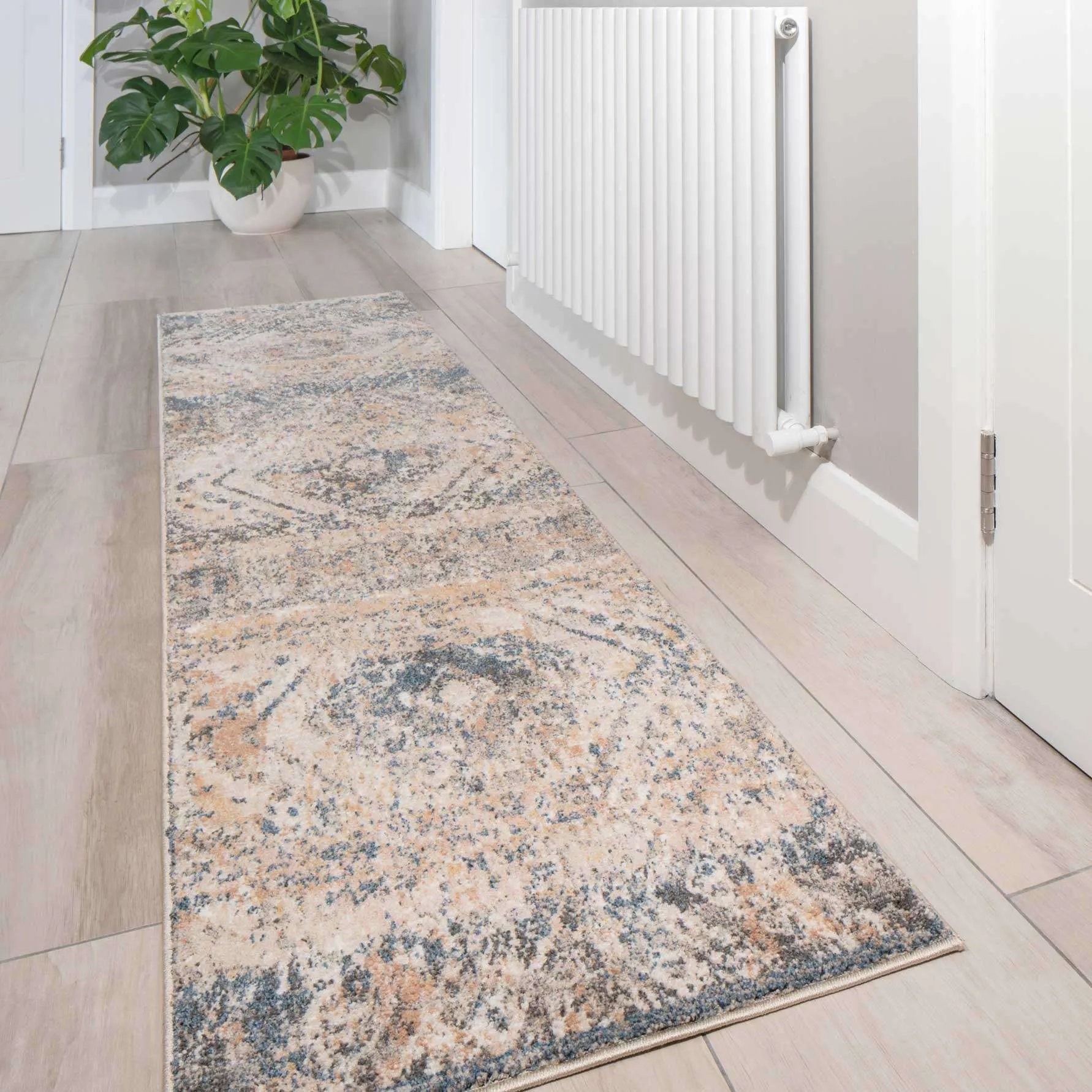 Soft Multicolour Concentric Diamond Runner Rug