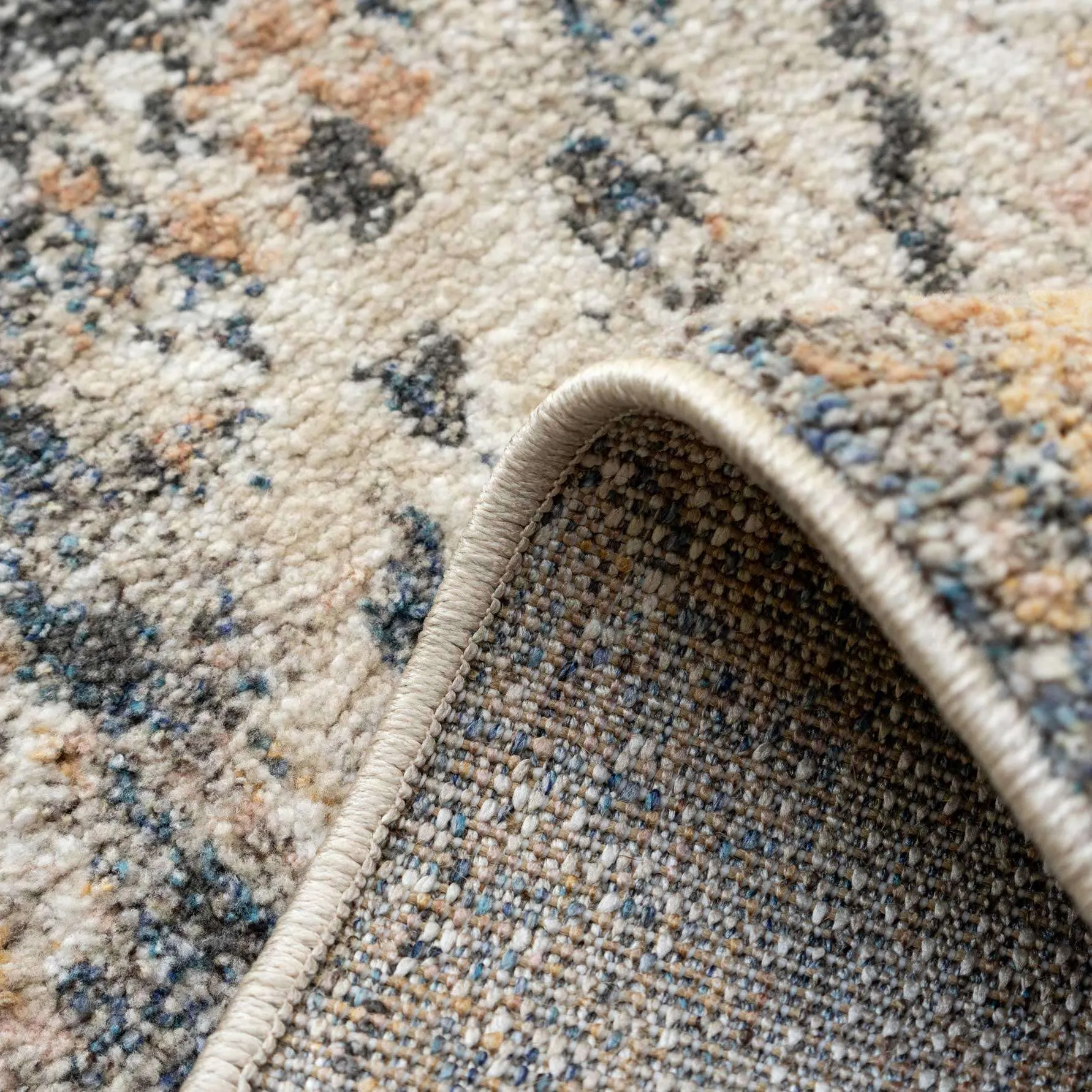 Soft Multicolour Concentric Diamond Runner Rug
