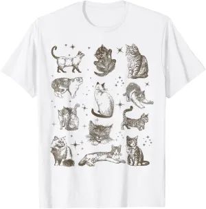 Vintage 90s Tattoo Retro Cats In Space T-Shirt