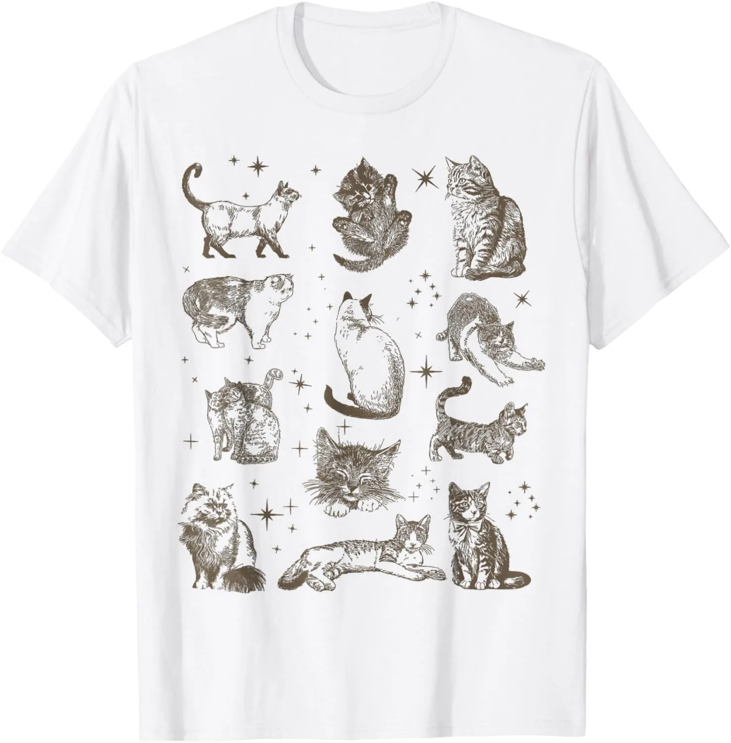 Vintage 90s Tattoo Retro Cats In Space T-Shirt
