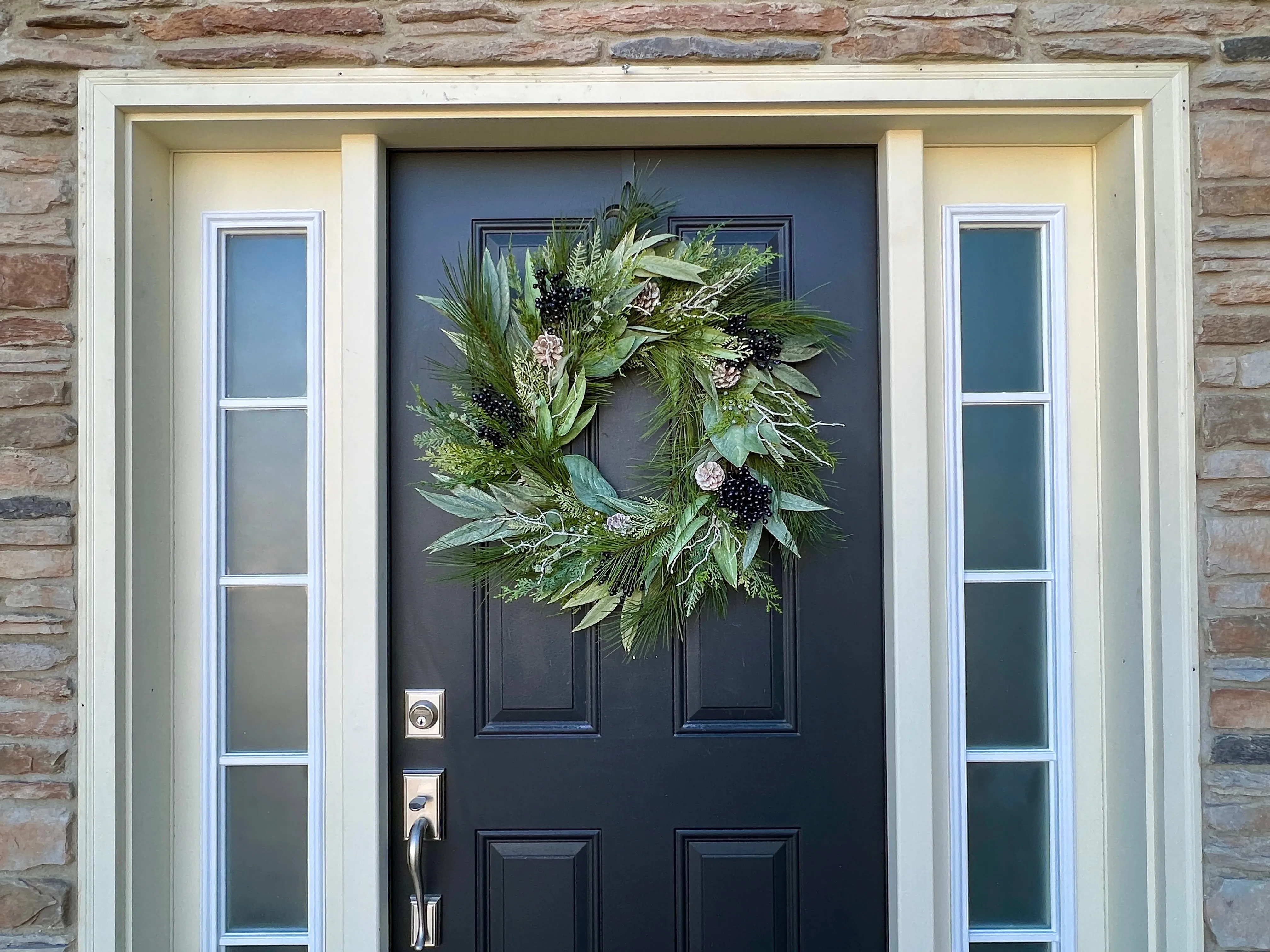 Winter Woodland Wreath with Navy Berries