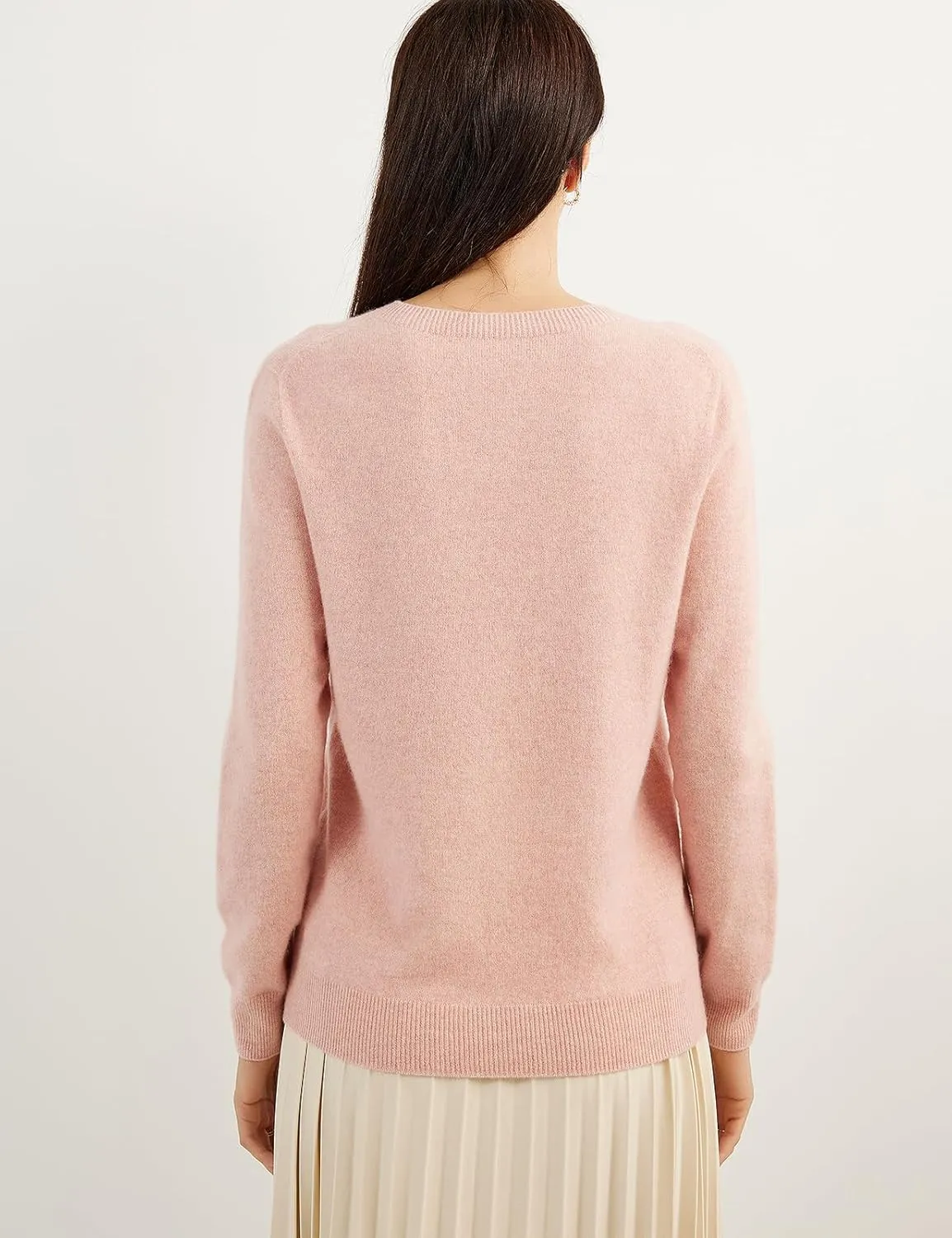 Women's 100% Pure Cashmere Sweater 2025 Fall Winter Crew Neck Long Sleeve Warm Soft Knitted Pullover