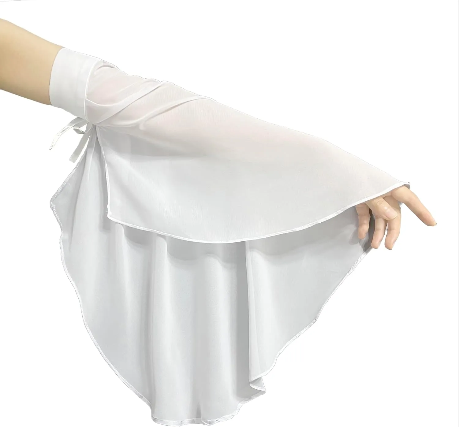 Womens Long Tulle Opera Gloves Victorian Chiffon Sleeves Arm Cover Glove Long Pageant Gloves for Wedding Costume