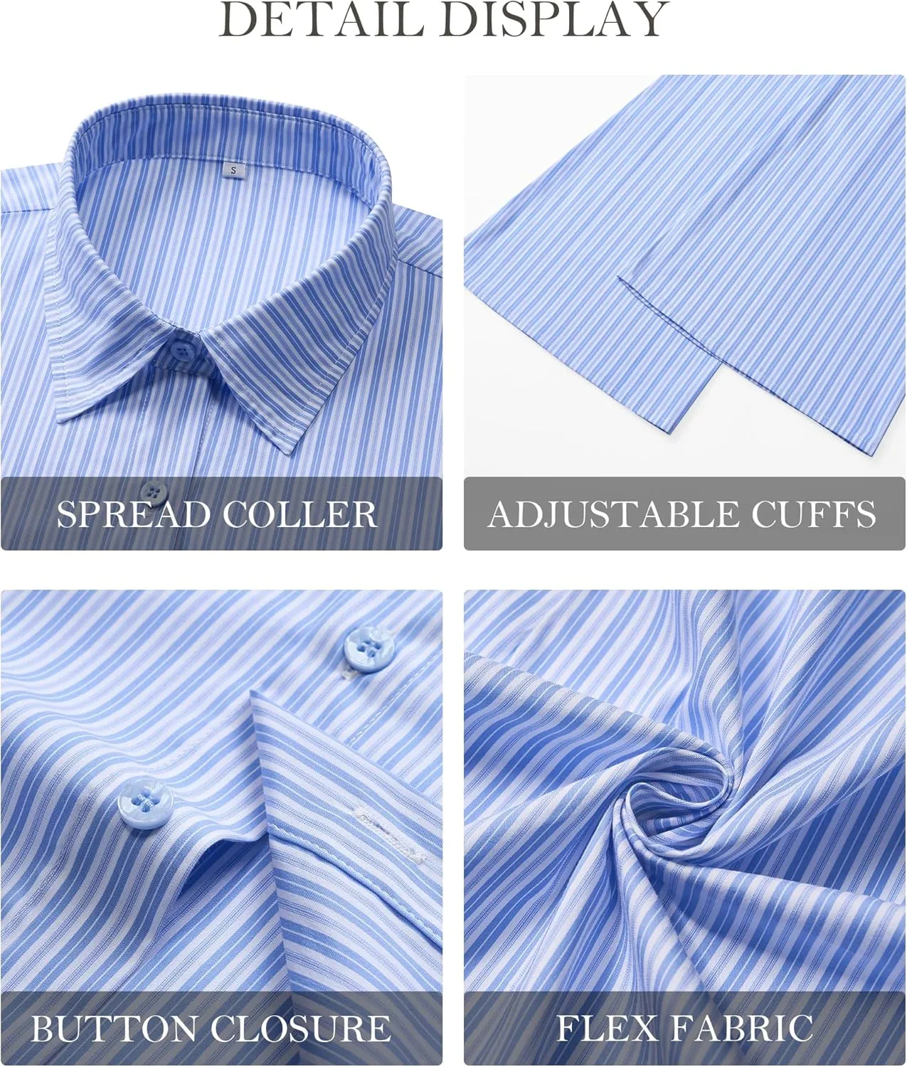 Women's Striped Button Down Shirts Flare Sleeve Slim Fit Blouses V Neck Collared Y2k Crop Tops Streetwear
