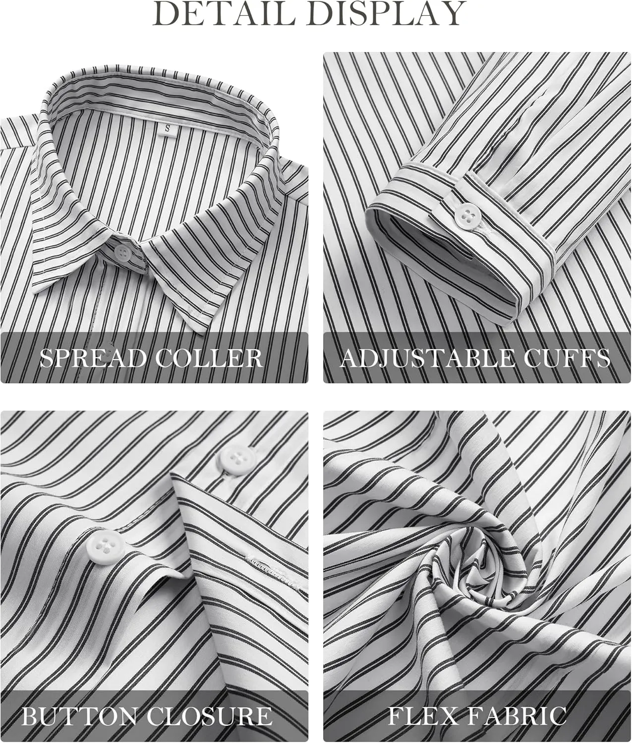 Women's Striped Button Down Shirts Flare Sleeve Slim Fit Blouses V Neck Collared Y2k Crop Tops Streetwear