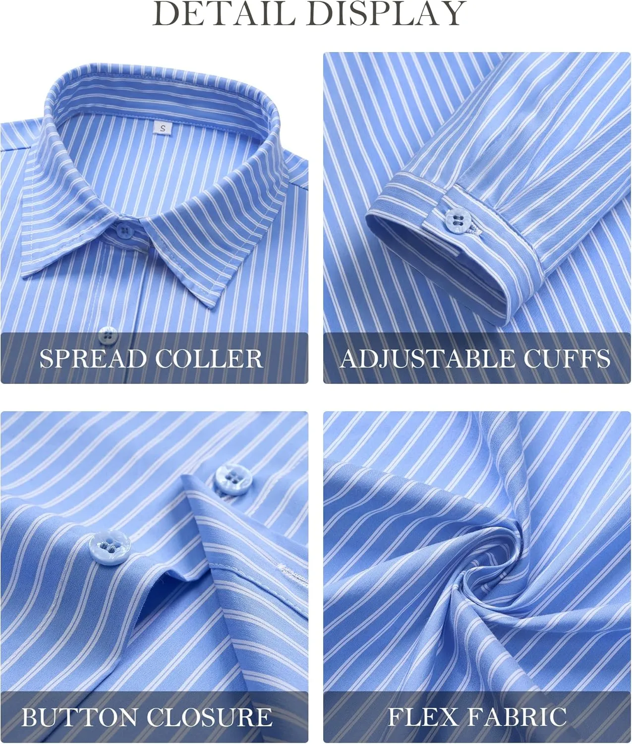 Women's Striped Button Down Shirts Flare Sleeve Slim Fit Blouses V Neck Collared Y2k Crop Tops Streetwear